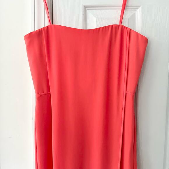 BCBGMaxAzria Jesse Ambrosia Coral Strapless Chiffon Tulip Full Length Dress 8 - Picture 3 of 13